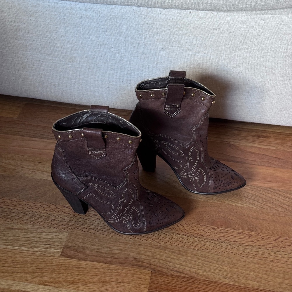 CARLOS by Carlos Santana Women's Brown Leather Western Boots Size‎ 7.5